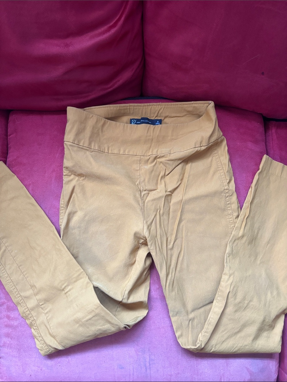 NY&Co Stretch Pull-On Pants in Mustard Yellow